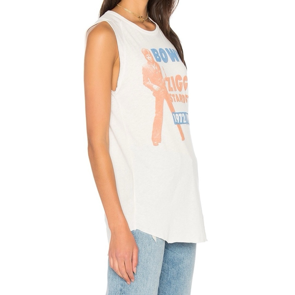 Graphic Muscle Tank Top - White Bowie Ziggy Stardust - Picture 2 of 10